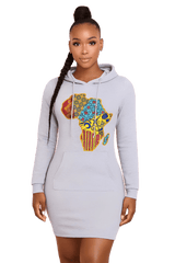 Hoodie Dress "Africa Map 1"