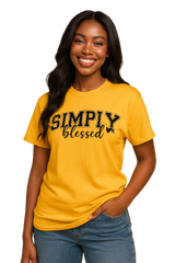 T-Shirt "Simply blessed" (Yellow)