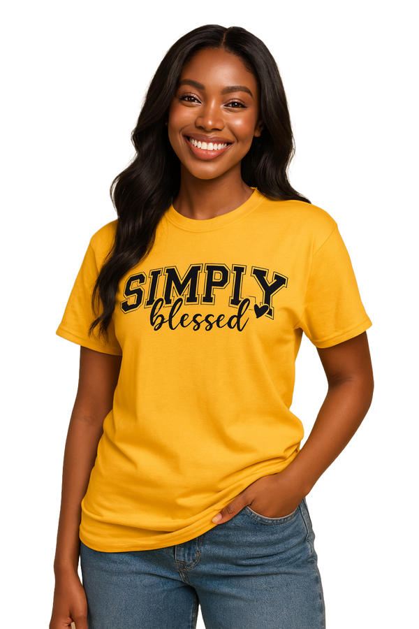 T-Shirt "Simply blessed" (Yellow)