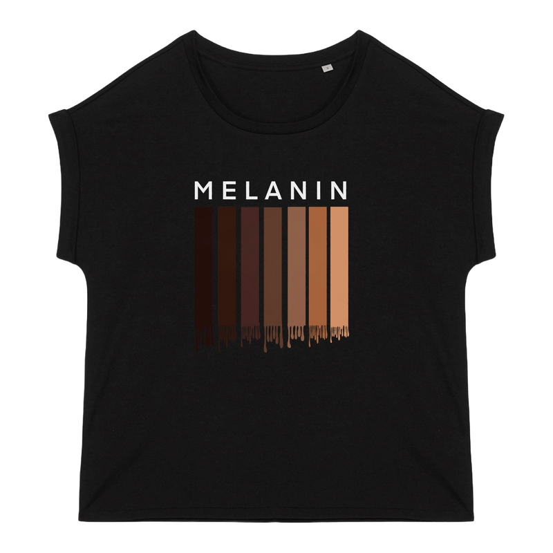 Women's organic T-shirt with cuffed sleeves "Melanin"