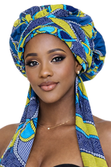 Ankara and Satin Headwrap - Leke