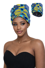 Ankara and Satin Headwrap - Leke