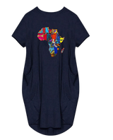 Loose dress with pockets - "Africa Map"