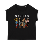 Women's organic T-shirt with cuffed sleeves "Sistas"