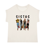 Women's organic T-shirt with cuffed sleeves "Sistas"