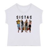 Women's organic T-shirt with cuffed sleeves "Sistas"