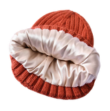 Cashmere Beanie with satin lining (Orange)