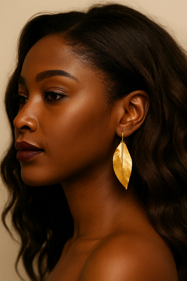 Earrings "Gold leaf"