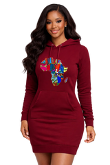 Hoodie Dress "Africa Map 2"