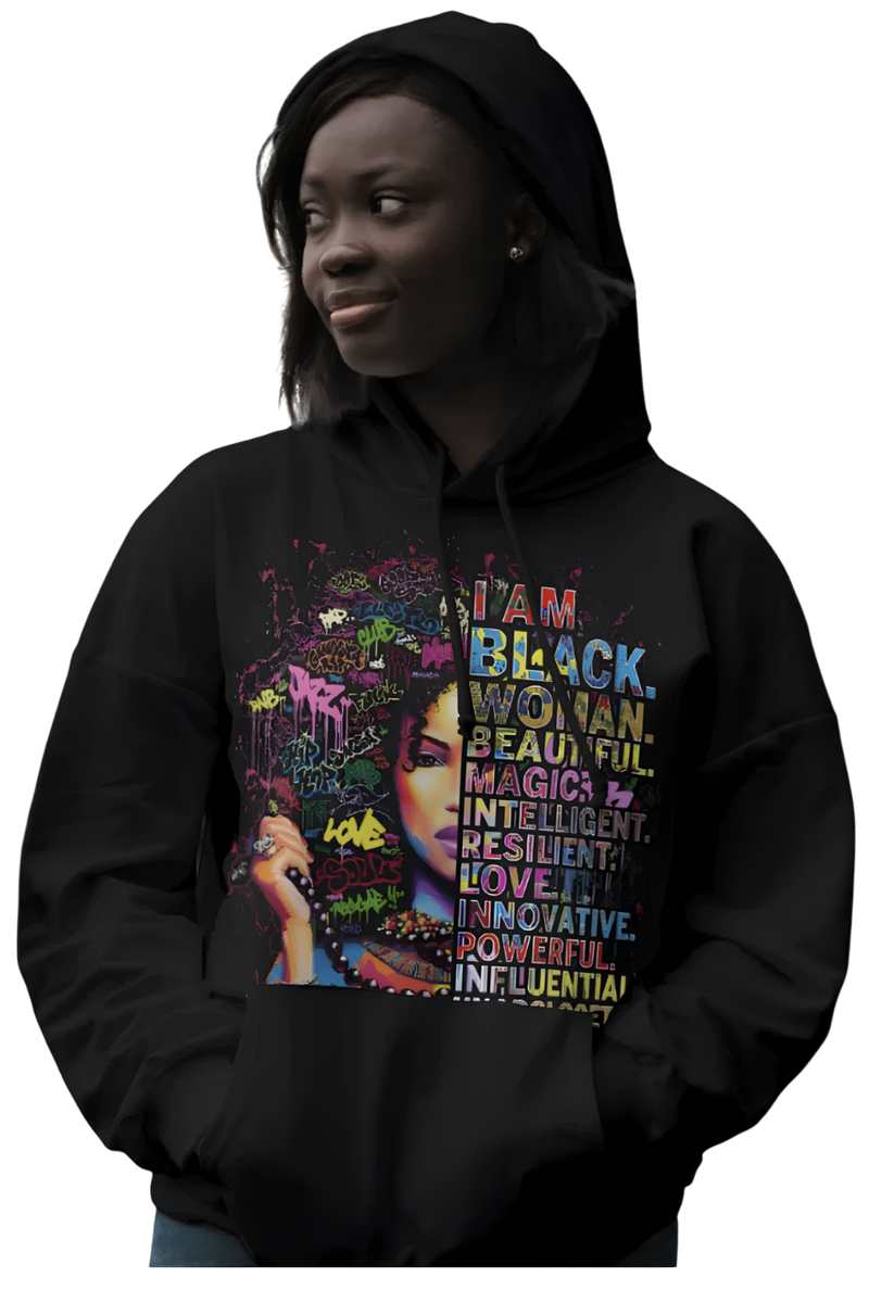 Hoodie "I am black woman, Beautiful"