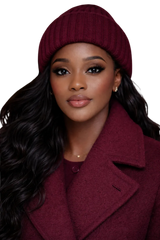 Cashmere Beanie with satin lining (Burgundy)