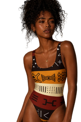 AFRICAN PRINT ONE PIECE SWIMSUIT - ANNIKA