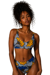 AFRICAN PRINT HIGH WAIST BIKINI - AZUKA