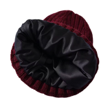 Cashmere Beanie with satin lining (Burgundy)