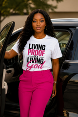 T-Shirt "Living proof of a living God"
