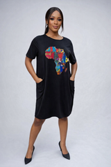 Loose dress - "Africa Map"