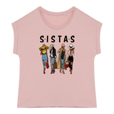 Women's organic T-shirt with cuffed sleeves "Sistas"