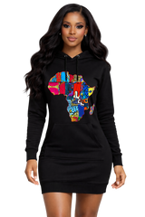 Hoodie Dress "Africa Map 2"