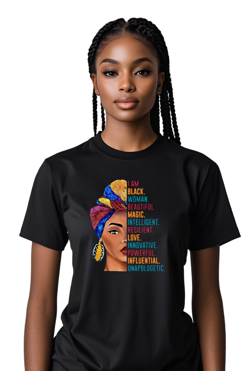 T-shirt "I am black woman"