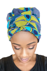 Ankara and Satin  Headwrap - Leke