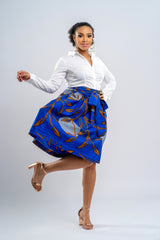 AFRICAN PRINT MIDI SKIRT - OLAYEMI