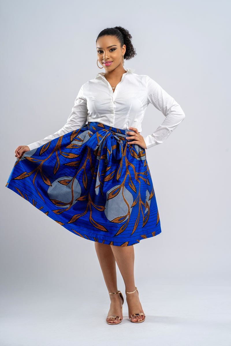 AFRICAN PRINT MIDI SKIRT - OLAYEMI