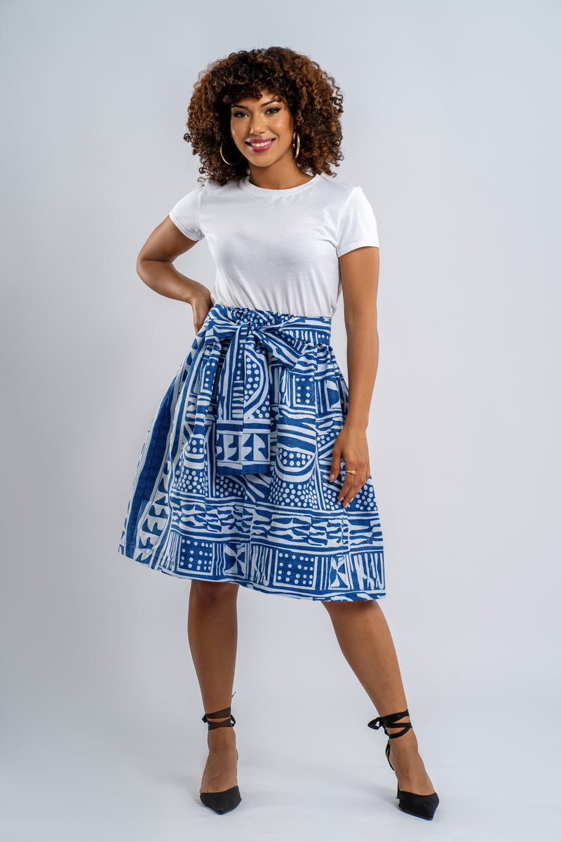 AFRICAN PRINT MIDI SKIRT - NDOP