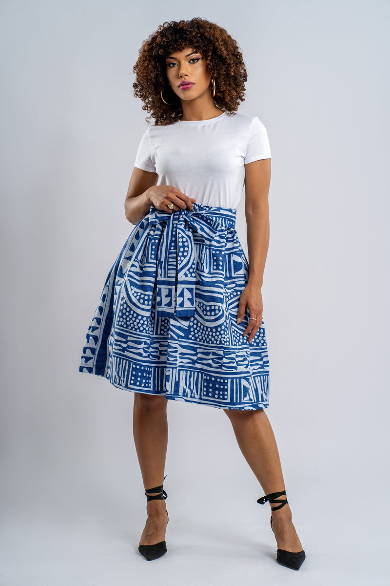 AFRICAN PRINT MIDI SKIRT - NDOP