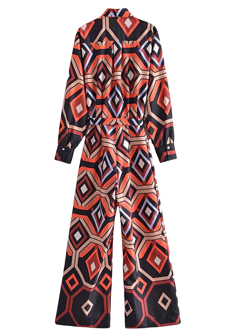 GEOMETRIC PRINT JUMPSUIT - ORNELLE