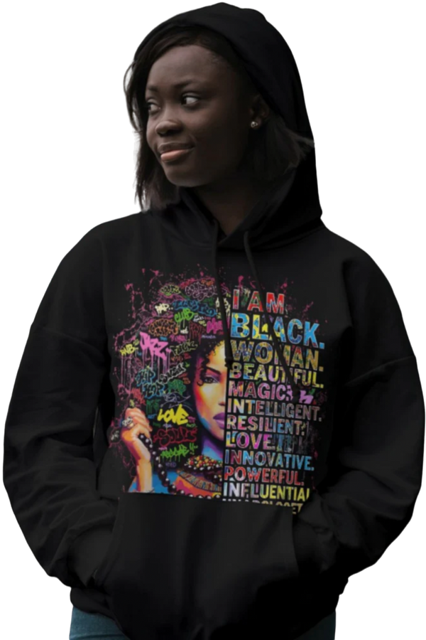 Hoodie "I am black woman, Beautiful"