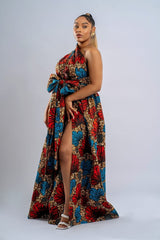 AFRICAN PRINT INFINITY MAXI DRESS - SADE