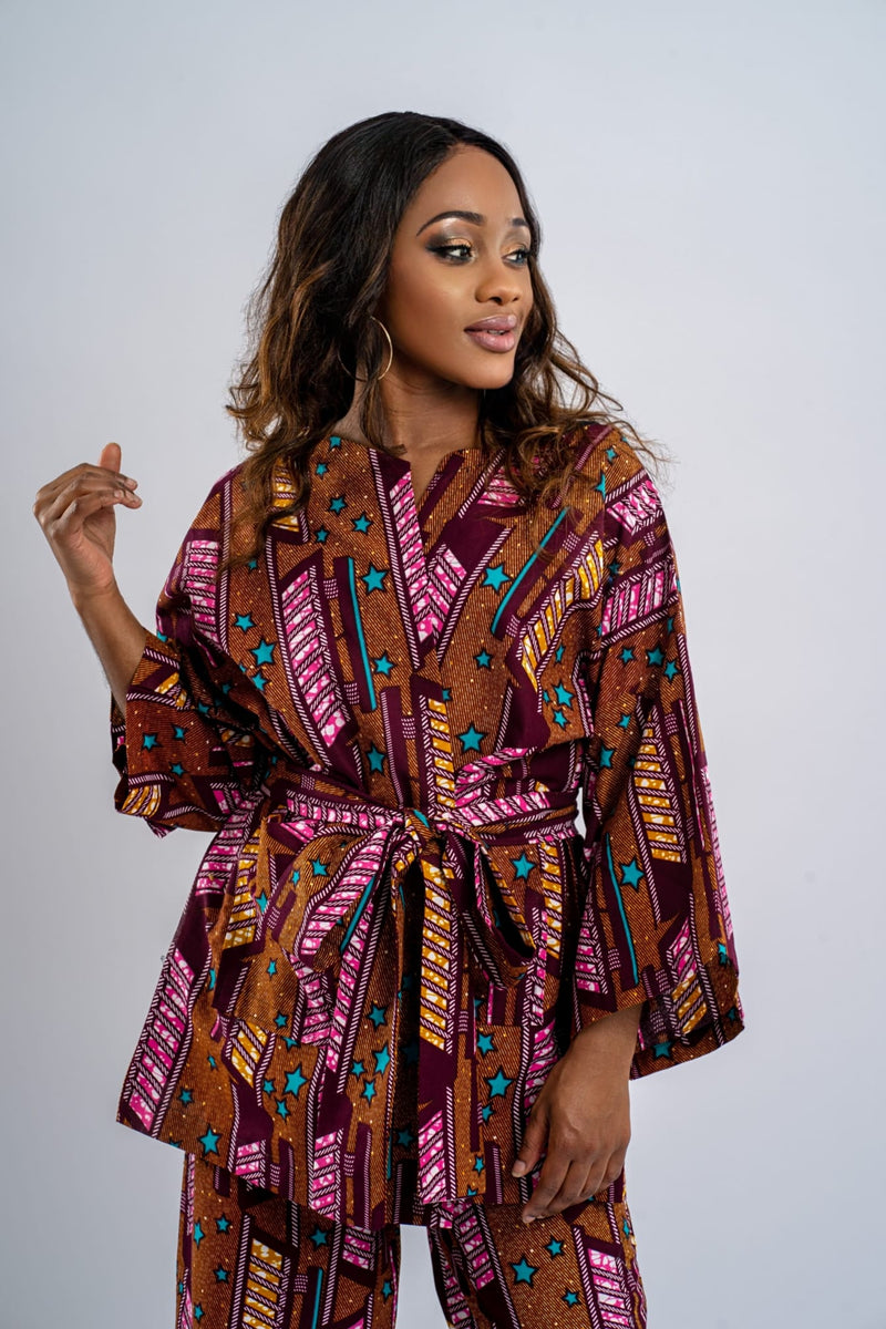 AFRICAN PRINT KIMONO MINI - ADAEZE