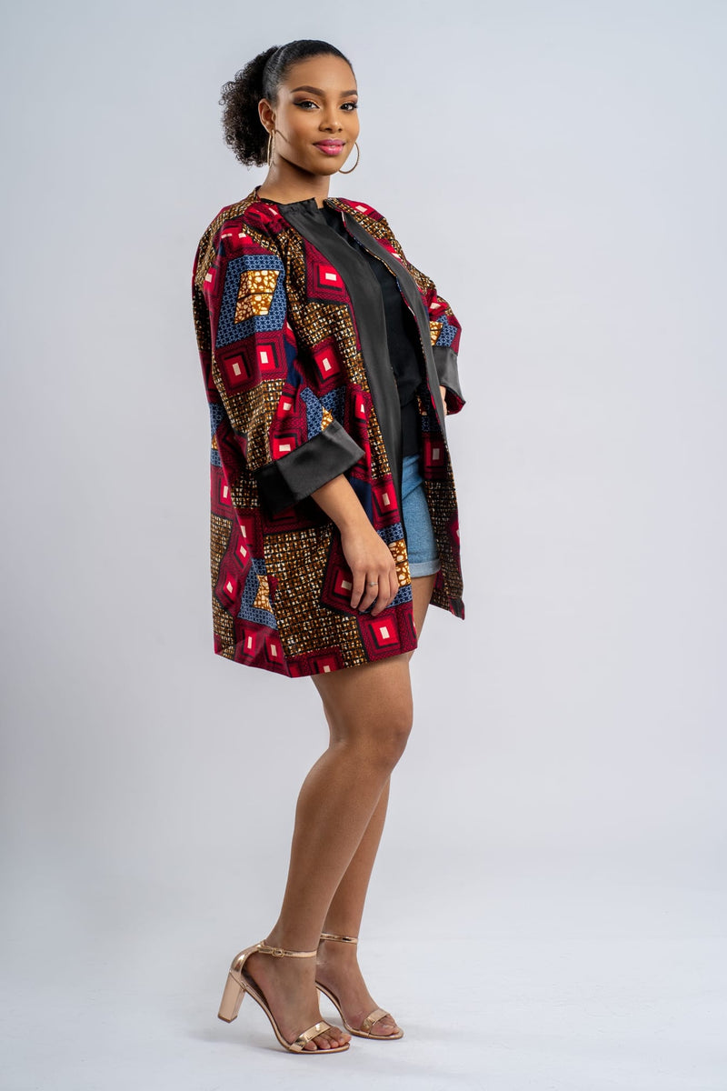 AFRICAN PRINT KIMONO MINI - GINIKA