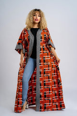 AFRICAN PRINT KIMONO MAXI - KWENTO