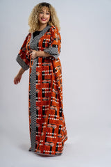 AFRICAN PRINT KIMONO MAXI - KWENTO