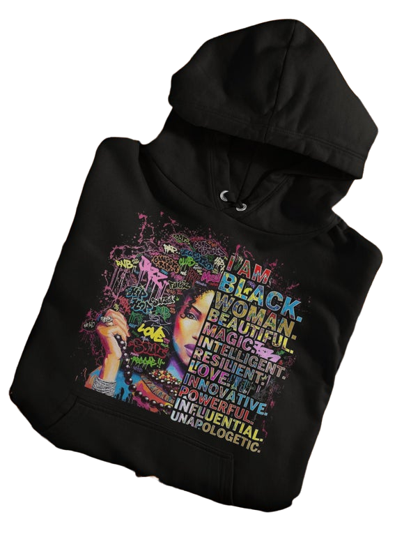 Hoodie "I am black woman, Beautiful"