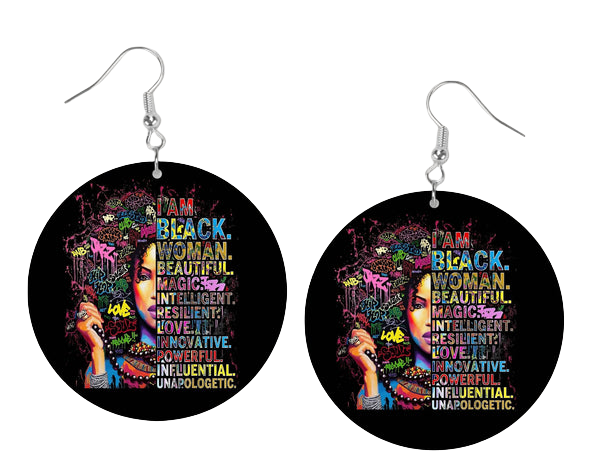 Earrings "I am black woman"