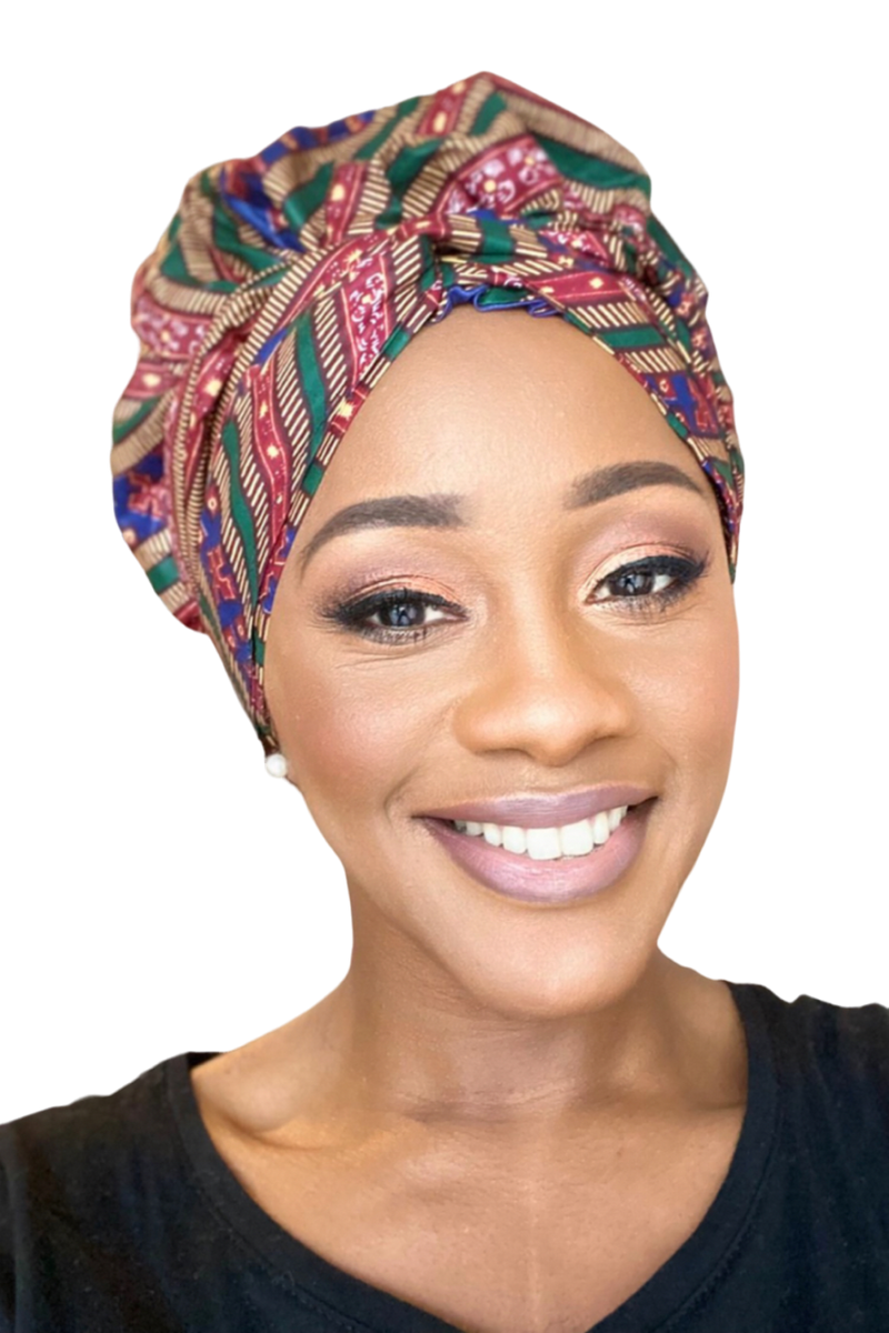 Ankara and Satin  Headwrap - Koumba