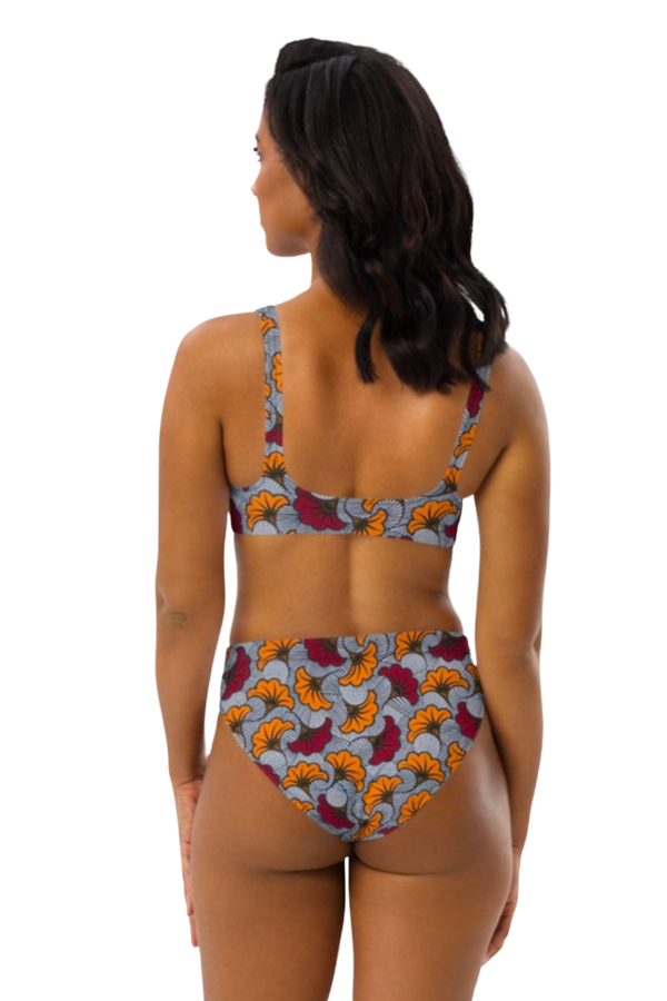 AFRICAN PRINT HIGH WAIST BIKINI - CHINELO