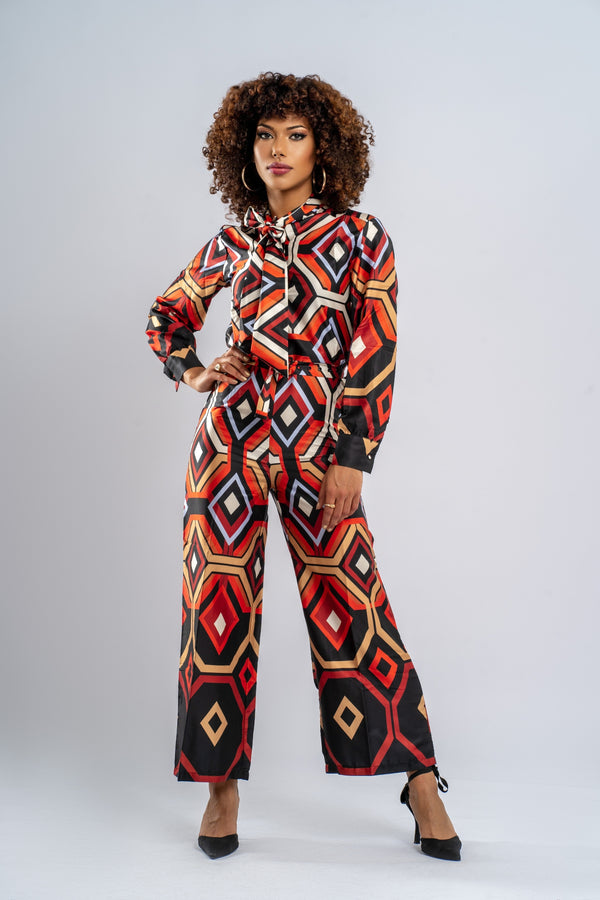 GEOMETRIC PRINT JUMPSUIT - ORNELLE