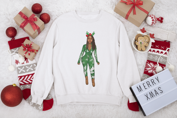 Sweatshirt "Christmas Lady Green"